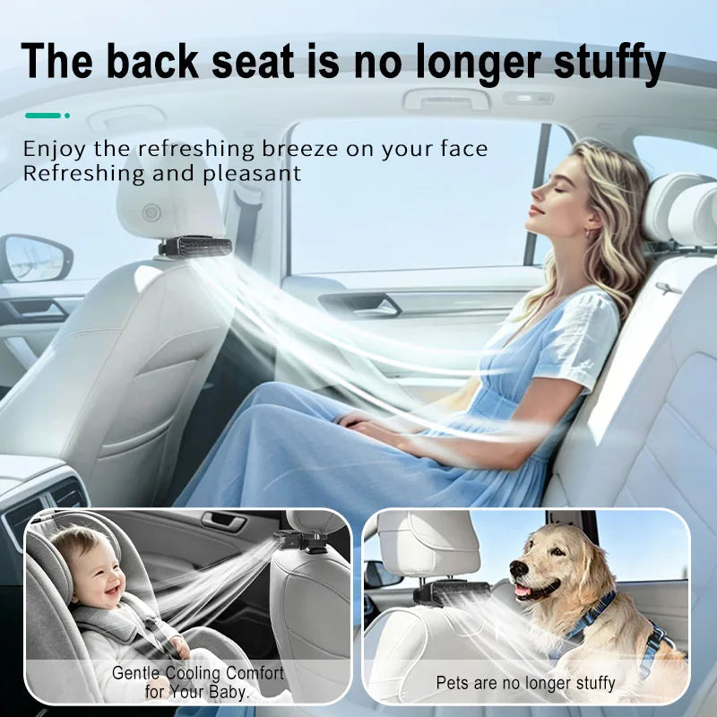 HOMEFISH 2026 New Car Seat Fan MF1 High Wind Speed Cooling Fan USB Powered Backrest Ventilation Fan for Vehicle Peaceful Pleasures Health and Wellness