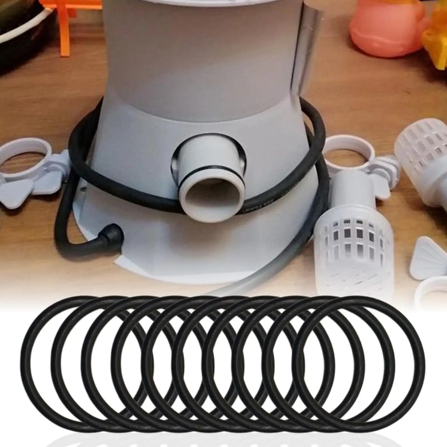 10-Pack Rubber O-Rings for Pool Pump Hose Connectors & Filters