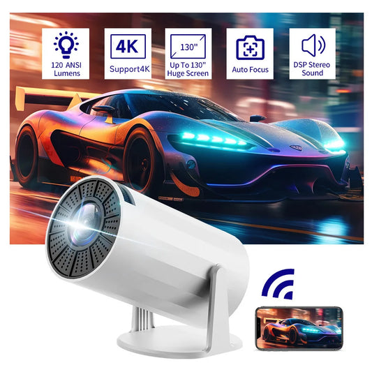 2025 Mini Projector 1080P Support 4K, 200ANSI Lumens WiFi 6 Bluetooth Portable Outdoor Projector with HDMI USB Dolby Audio Peaceful Pleasures Health and Wellness