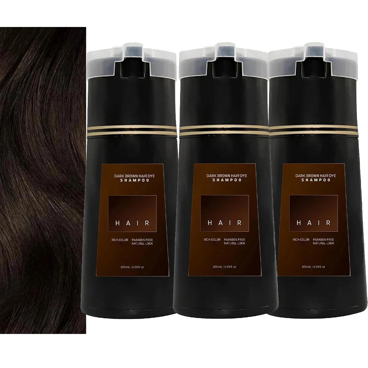 Gray Hair Color Shampoo – Long-Lasting Dye in Minutes Peaceful Pleasures Health and Wellness 3pcs-dark brown