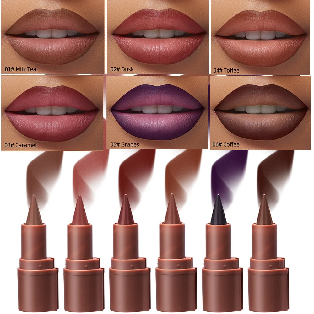 Lakerain Lip Liner Matte Black Brown Velvet Lipstick Waterproof Non Sticky Contouring Tint Lipliner Crayon Lip Makeup Peaceful Pleasures Health and Wellness
