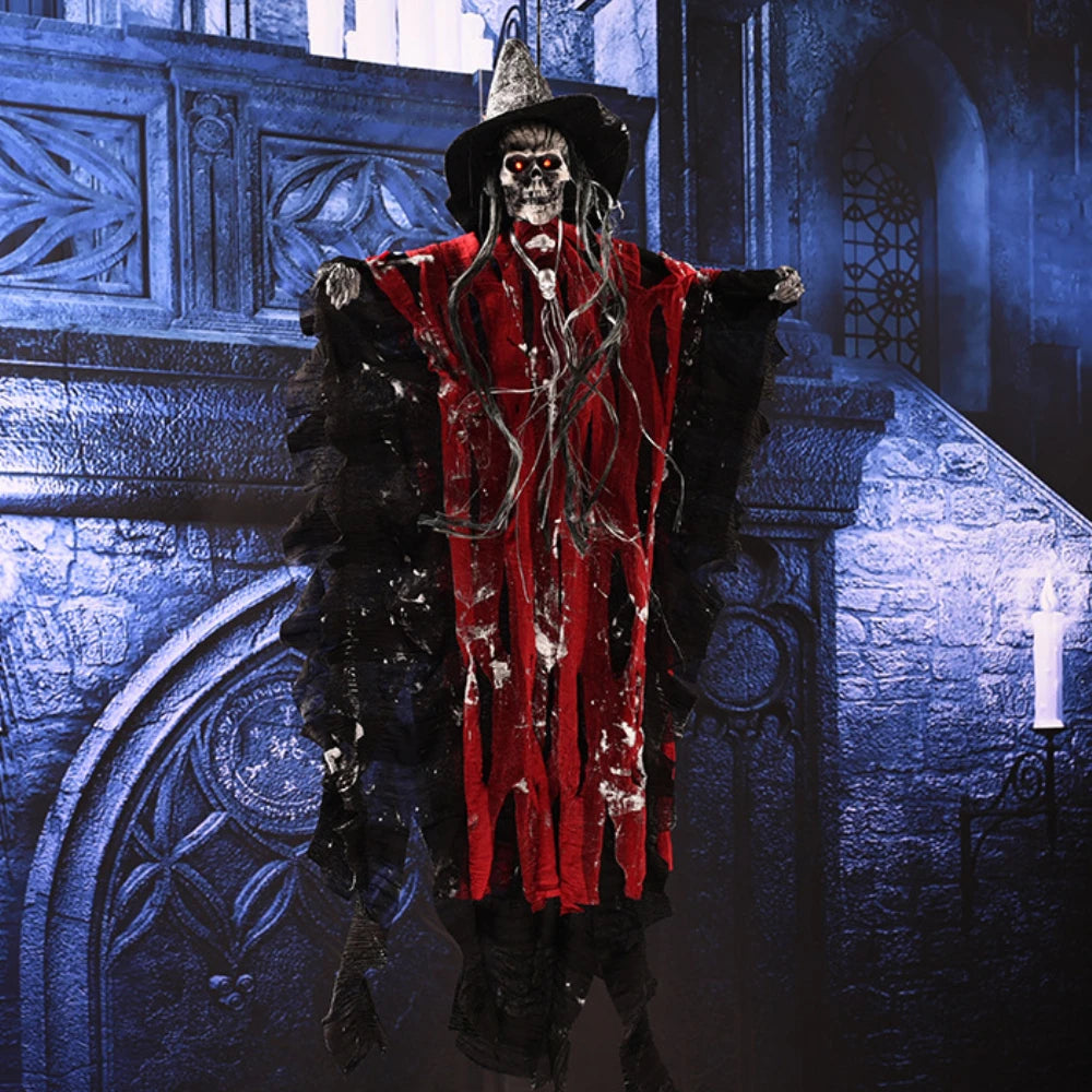 Halloween Electric Skeleton Hanging Ghost | Voice & Touch Activated