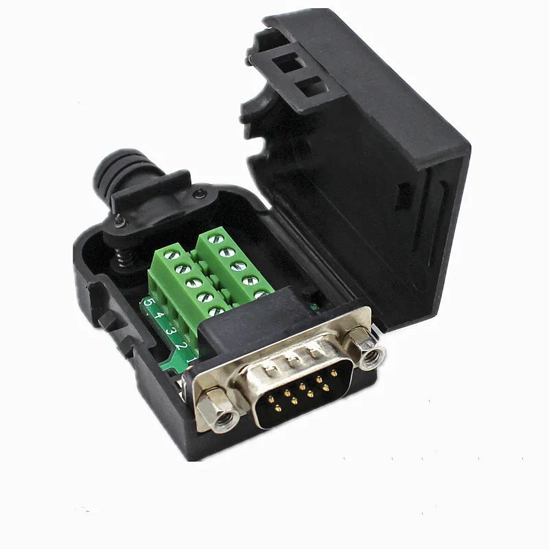 Two Row DB9-pin Solderless Connector RS232/485 Adapter Board 9P Serial Port COM Port Solderless Male and Female Plugs Peaceful Pleasures Health and Wellness Male Type-1