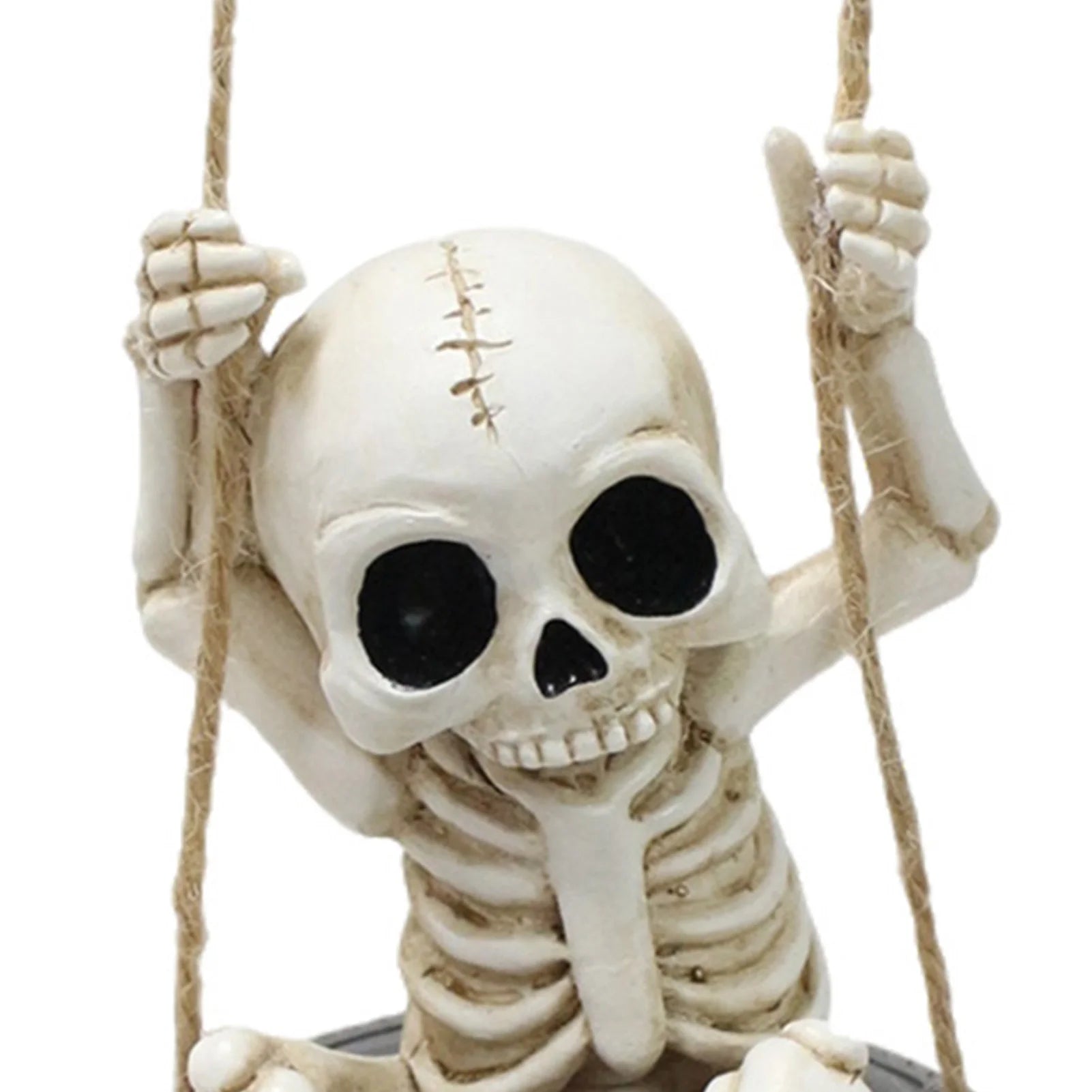 Halloween Skeleton Tire Swin Hollow Big Eyes Punk-Style Garden Ornament for Halloween Festival Gift Peaceful Pleasures Health and Wellness