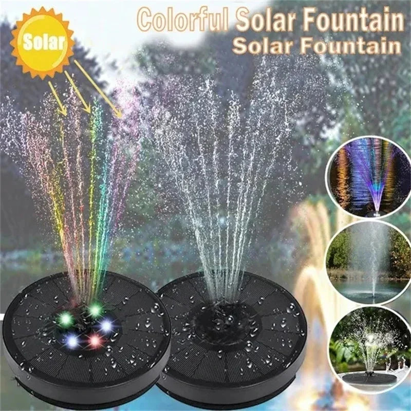 Solar Fountain Pump with LED & 6 Nozzles – Bird Bath & Garden