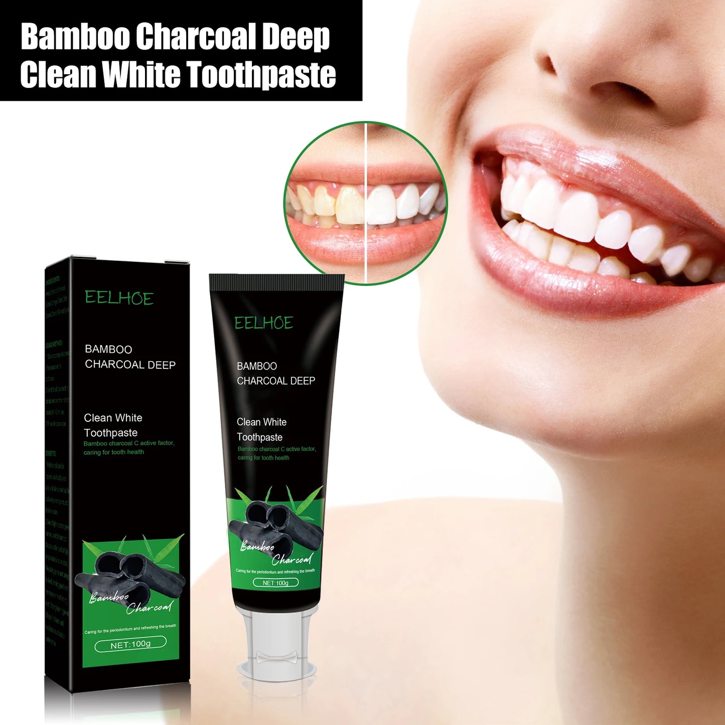 Clean White Toothpaste Effectively Remove Dental Plaque Eliminate Oral Odors Caring for Dental Health Bamboo Charcoal Toothpaste Peaceful Pleasures Health and Wellness