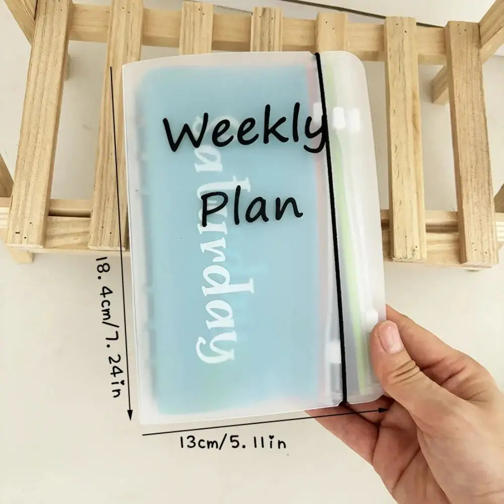 Planner A 6 Size Loose Leaf Binder Weekly Cover Zipper Bag Zipper Design Monthly Wealth Management Receipt Storage Peaceful Pleasures Health and Wellness