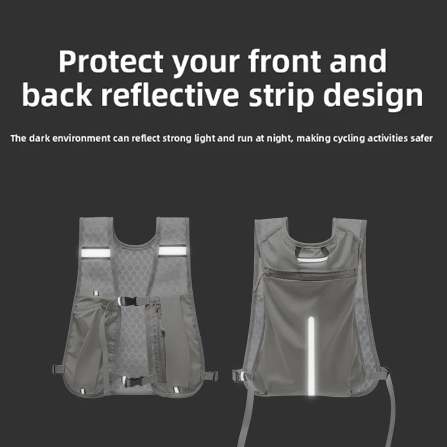New Running Water Bottle Storage Vest Lightweight Running Vest Reflective Hydration Water Chest Pack With Phone Holder Peaceful Pleasures Health and Wellness