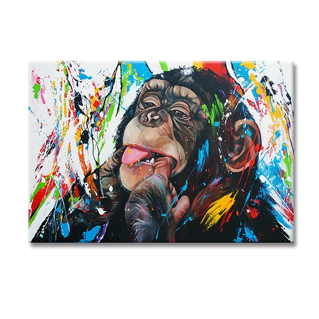 Banksy Monkey "Life Is Short" Graffiti Canvas Wall Art Print Canvas Wall Art Peaceful Pleasures Health and Wellness 9 20x30cm