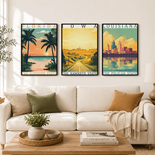 Vintage Retro Landscape Canvas Wall Art – American Landmark Print Canvas Wall Art Peaceful Pleasures Health and Wellness