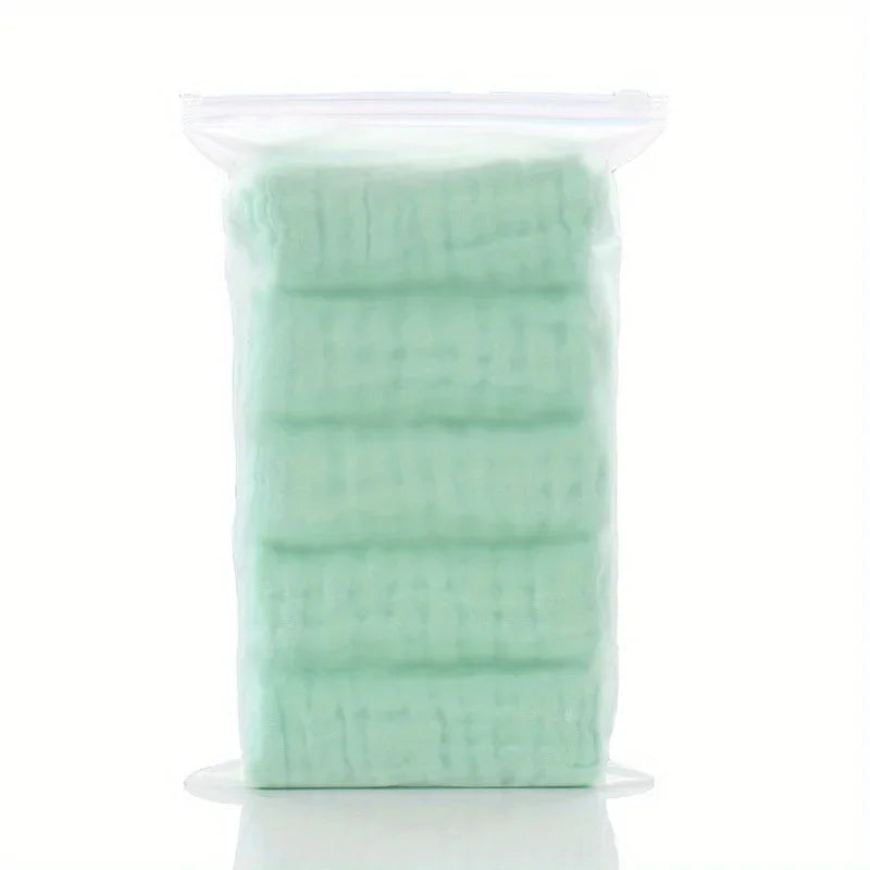 5 pieces of small square towel Soft and comfortable absorbent children's towel Green spring square kindergarten hand towel face Peaceful Pleasures Health and Wellness green 5 pieces