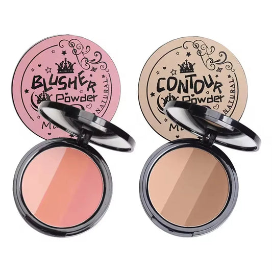 3 in1 Three Colors Powder Tray Blush Contouring Waterproof Long Lasting Delicate Natural Face Makeup Peaceful Pleasures Health and Wellness