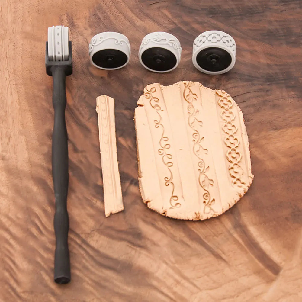 KEOKER Polymer Clay Texture Roller - Great for Making Earrings, Like Texture Sheets, Works with Clay Cutters (Floral) Peaceful Pleasures Health and Wellness Default Title
