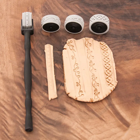 KEOKER Polymer Clay Texture Roller - Great for Making Earrings, Like Texture Sheets, Works with Clay Cutters (Floral) Peaceful Pleasures Health and Wellness Default Title