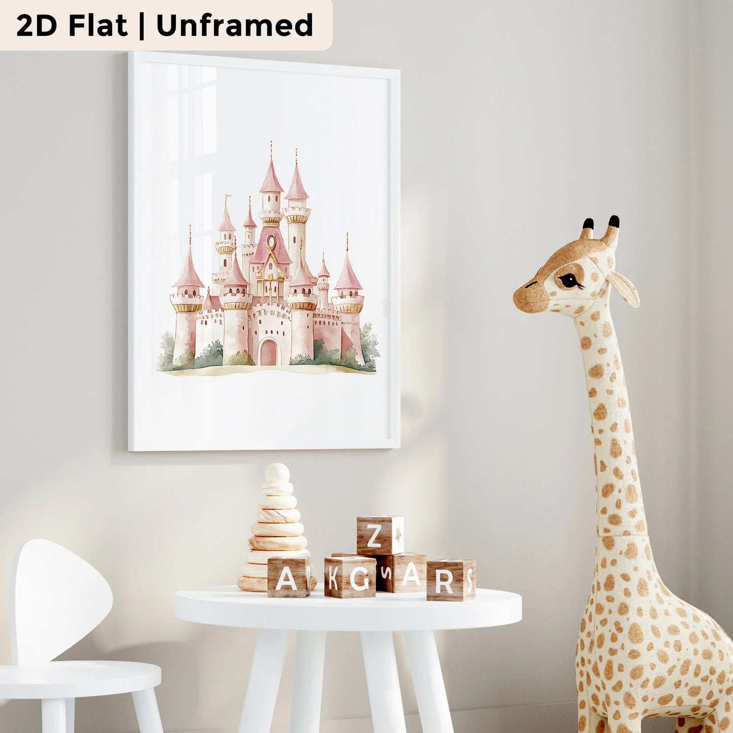 3-Piece Princess Castle Canvas Wall Art | Kids Bedroom Decor