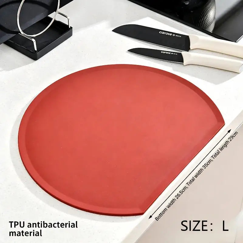 Thick TPU Silicone Cutting Board – Anti-Slip Semi-Circular Chop Pad Silicone Cutting Board Peaceful Pleasures Health and Wellness D
