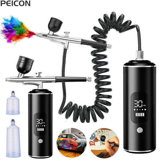 Airbrush with Compressor Portable Airbrush Painting Mini Spray Gun for Painting Paint Crafts Airbrush Compressor Paint Spray Gun Peaceful Pleasures Health and Wellness