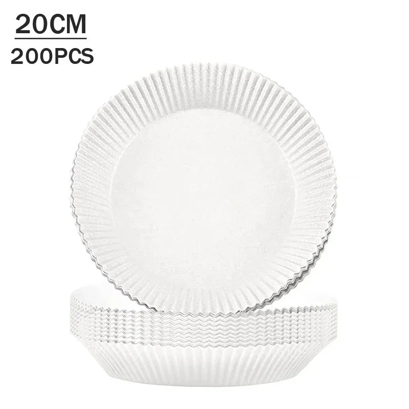 Air Fryer Parchment Paper Liners 50–200Pcs Non-Stick Disposable