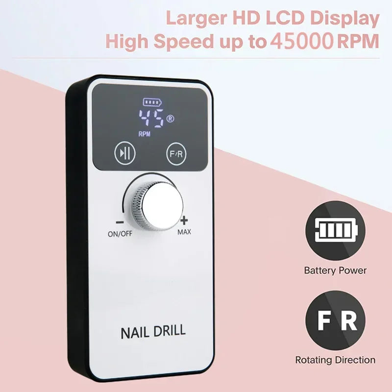 45000 RPM Rechargeable Electric Nail Drill Machine – Low Noise