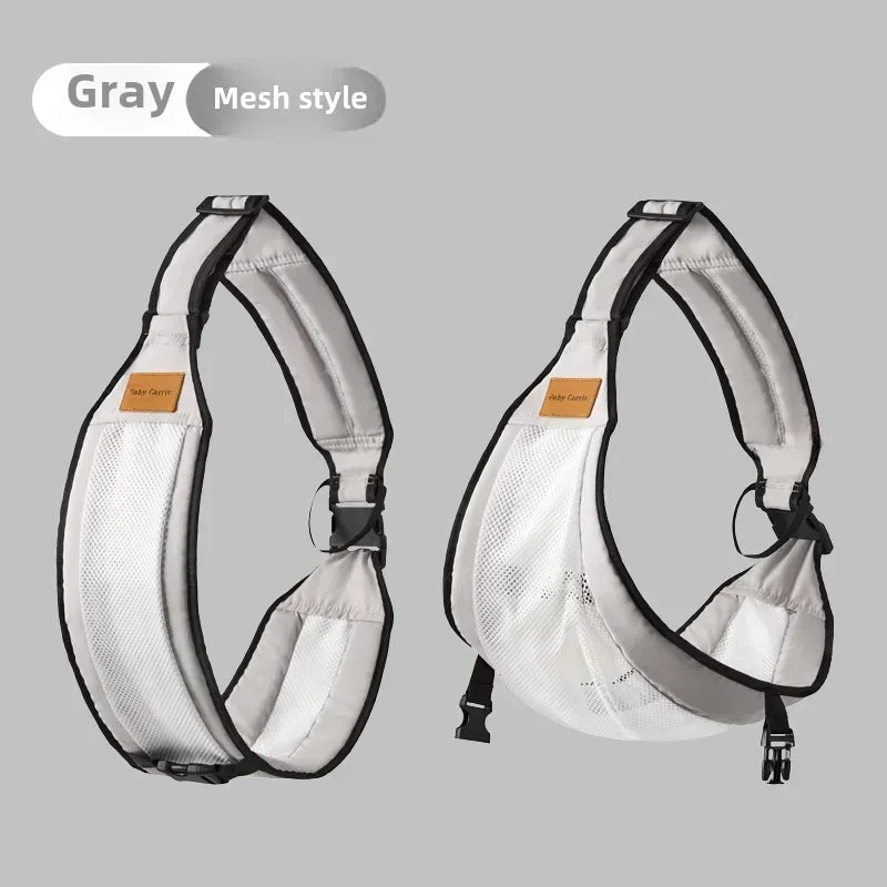 Portable Baby Waist Stool Carrier with Front Back Support Ergonomic Design for Toddlers and Infants Comfortable for Parents Peaceful Pleasures Health and Wellness Gray mesh 1PC