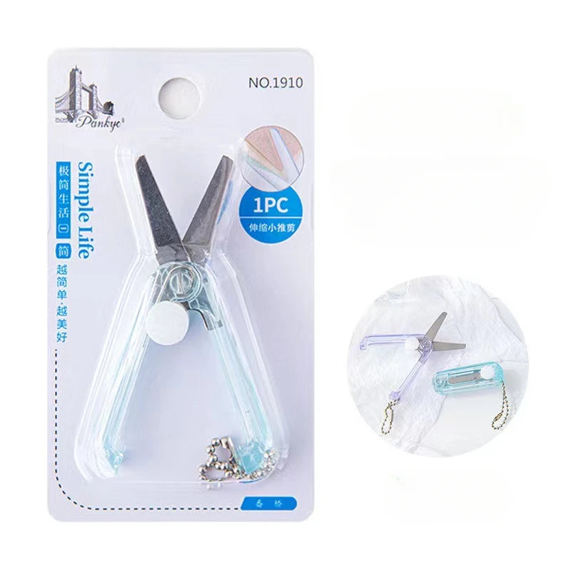 Transparent Mini Folding Scissors – Portable Retractable Craft Tool