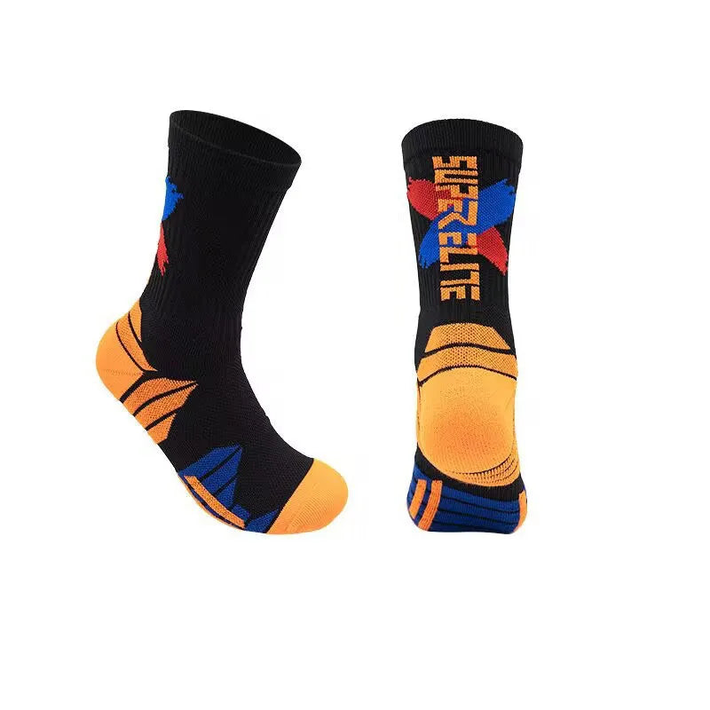Basketball Socks, Thickened Towel Soles, Wear-resistant and Breathable High-top Sports Socks, Outdoor Pressure Running Socks Peaceful Pleasures Health and Wellness 3 Pairs 2 EU38-44