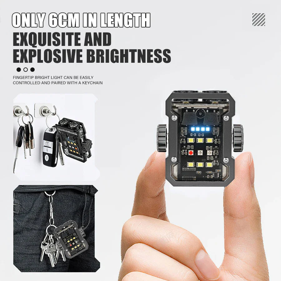 Mini EDC Keychain Flashlight USB-C COB LED Torch 450 Lumen