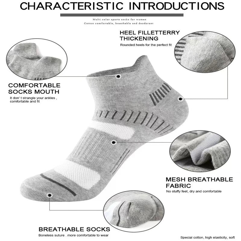 5 Pairs of Men's Sports Socks, Fashionable And Casual Cotton Spring/Summer Style Sweat Absorbing And Breathable Short Socks Peaceful Pleasures Health and Wellness