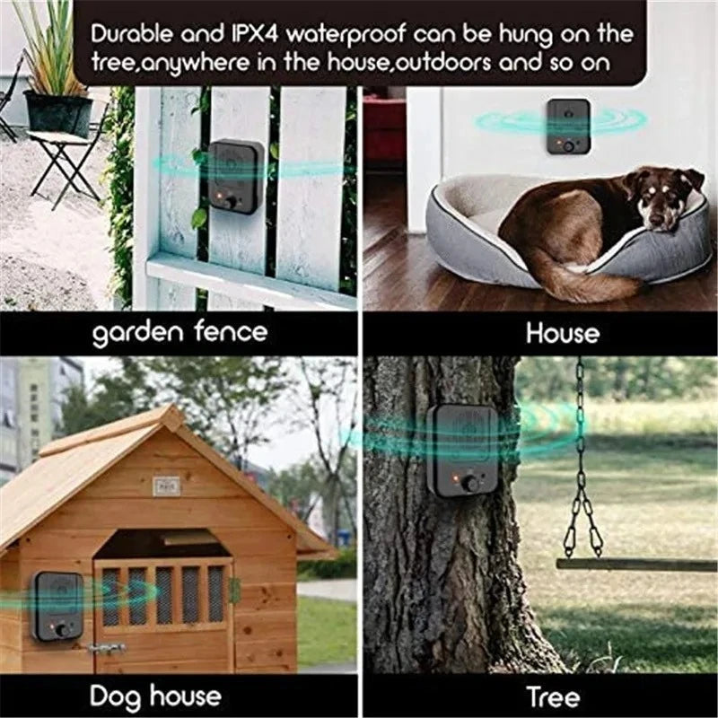 New Ultrasonic Automatic Dog Barking Stop Device Anti Barking Dog Training Tool Dog Driving Repeller Peaceful Pleasures Health and Wellness