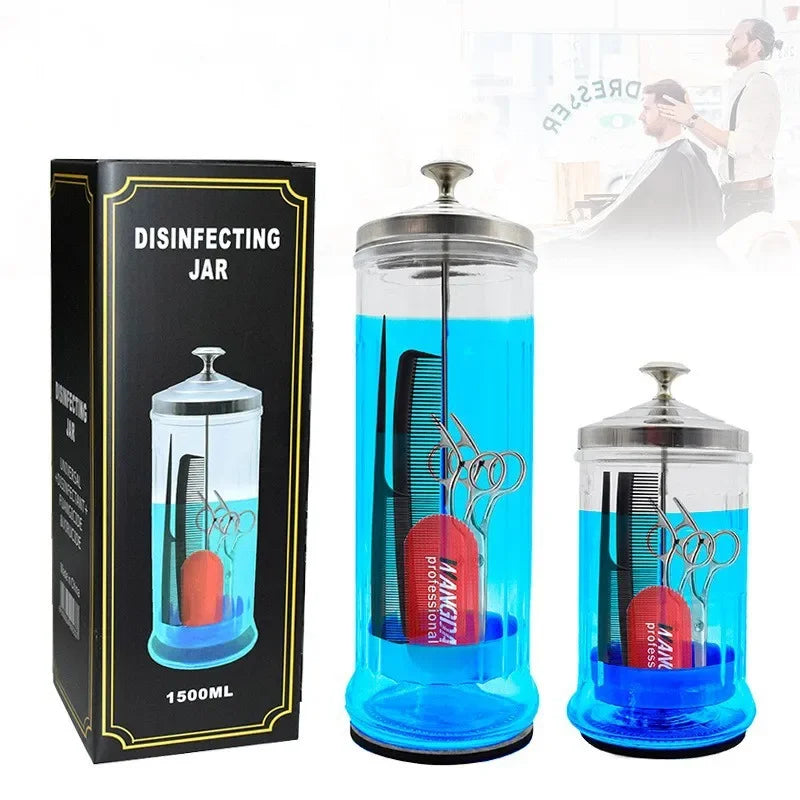 Cleaning, Disinfecting, Sanitizing Small/Large Glass Jar for Barber Maintenance Peaceful Pleasures Health and Wellness