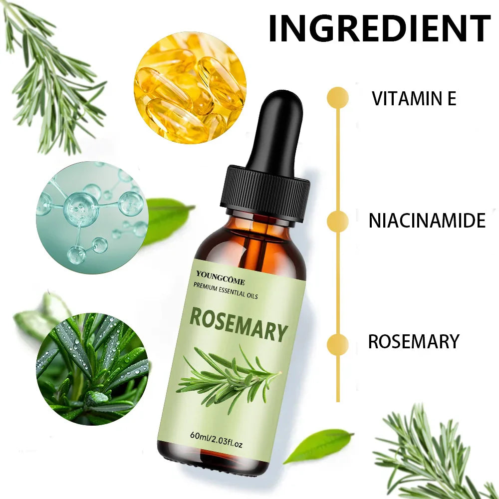 YOUNGCOME Rosemary Essential Oil for Hair & Body Care