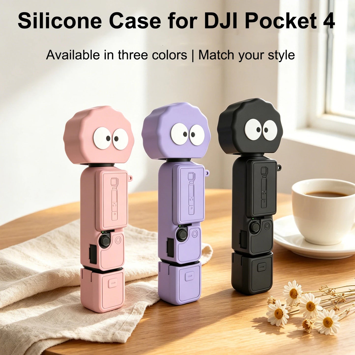 DJI Pocket 4 Silicone Case | Non-Slip, Stand & Wrist Strap