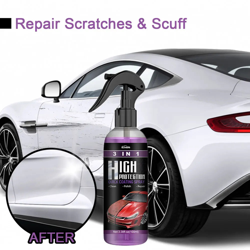 3 in 1 High Protection Quick Ceramic Coating Nano Spray Car Coating Wax Polishing Spray Plastic Refresh Fast Fine Scratch Repair Peaceful Pleasures Health and Wellness