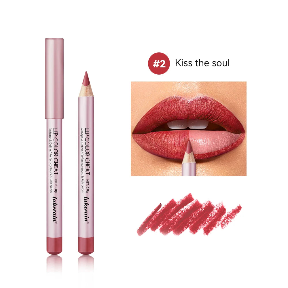 Long-Lasting Waterproof Lip Liner Lip Pencil Color Cheat Precise Shaping Moisturizing Smooth Create Sexy Lip Shape Cosmetics Peaceful Pleasures Health and Wellness 2kiss the soul