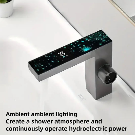 Modern Digital Display Faucet | Chrome Single-Hole Basin Tap Basin Faucet Peaceful Pleasures Health and Wellness