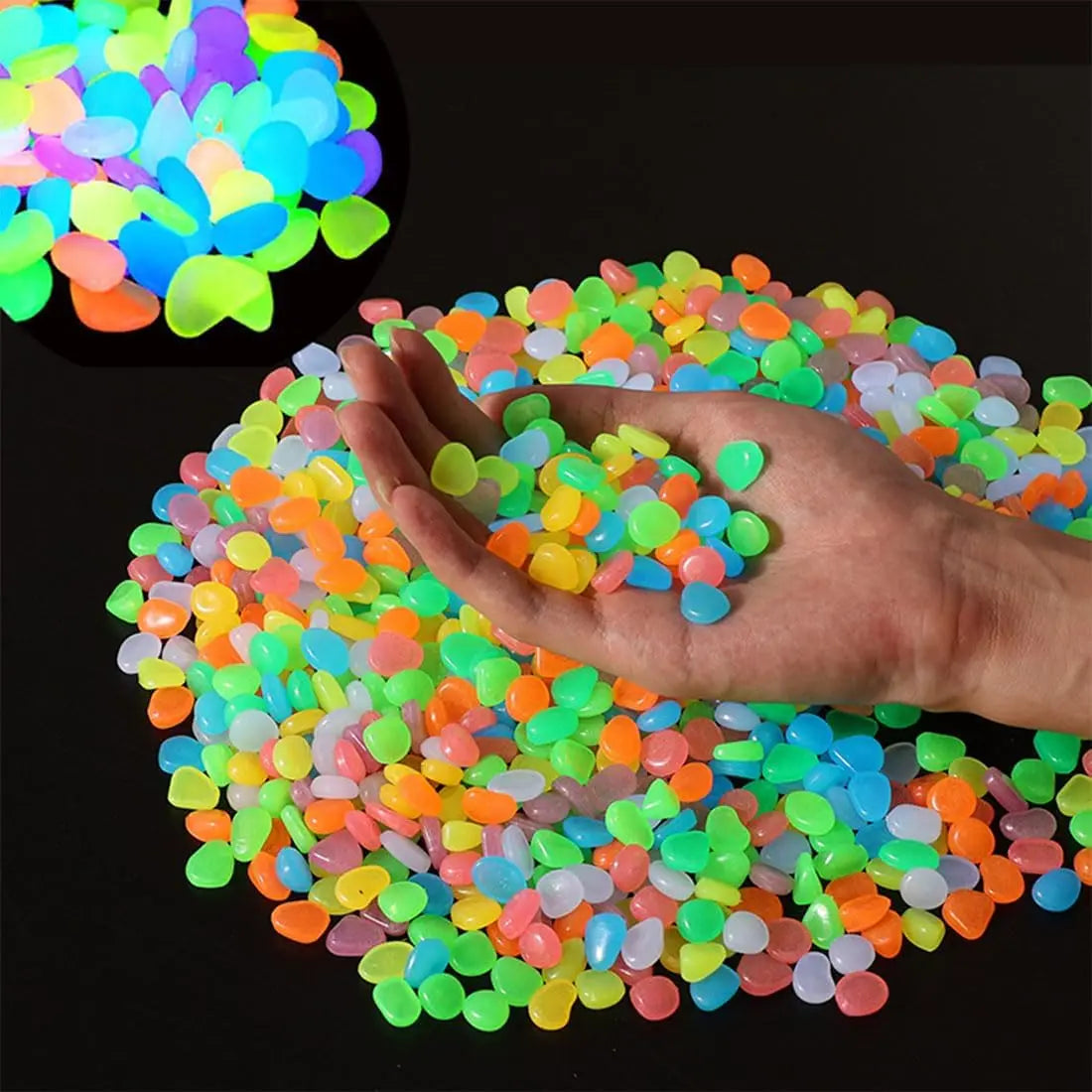1200Pcs Glow in the Dark Pebbles – Garden, Fish Tank & Decor