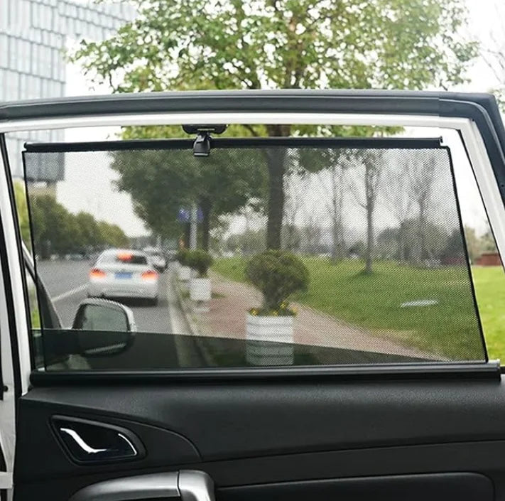 Car Rear Window Automatic Protect Privacy Retractable Sunshade Magnetic Blocks Sunlight Heat Curtain Summer Car Mesh Sunshade Peaceful Pleasures Health and Wellness