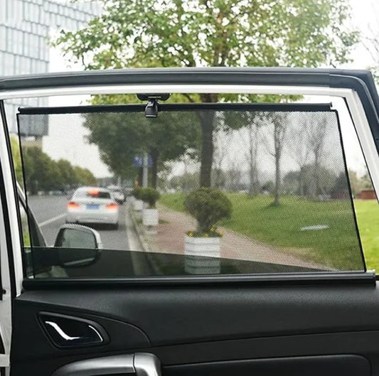 Car Rear Window Automatic Protect Privacy Retractable Sunshade Magnetic Blocks Sunlight Heat Curtain Summer Car Mesh Sunshade Peaceful Pleasures Health and Wellness