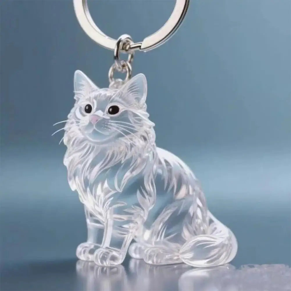 Creative Cat Hair storage box Bag Hanging Ornament Keychain Decoration Gift Cute Cat Hair Creative Transparent Hanging Peaceful Pleasures Health and Wellness