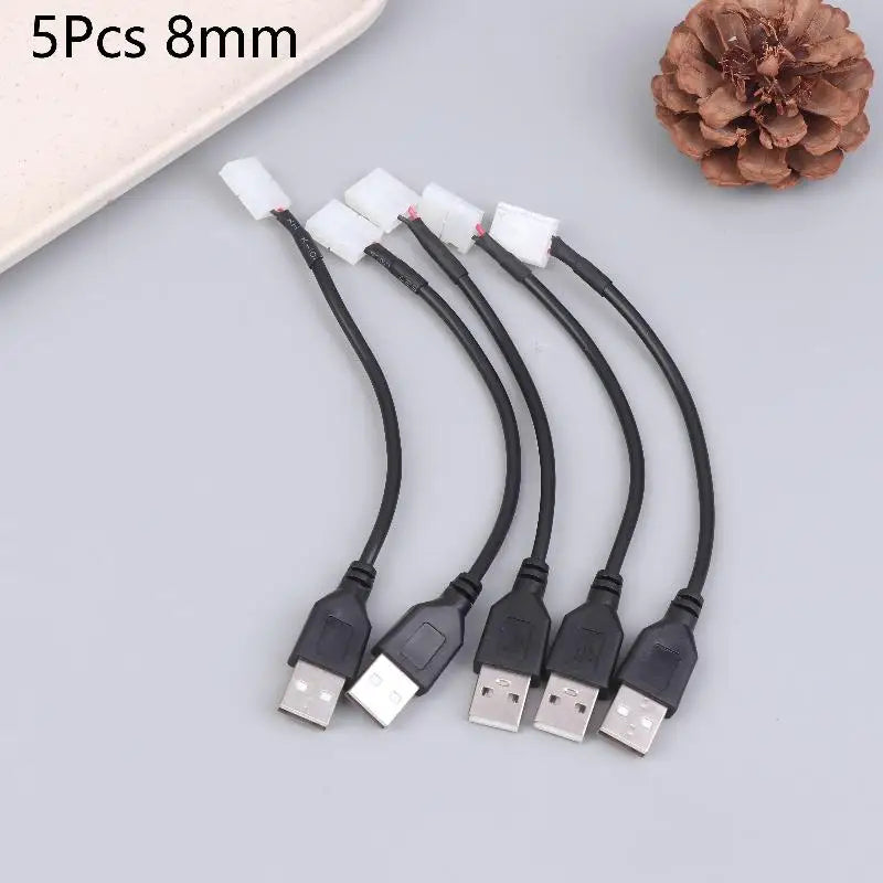 5Pcs/pack USB Cable Connector To 2pin 8/10mm Free Welding LED Strip Connector LED Ribbon Strip Light Adaptor DIY Accessories Peaceful Pleasures Health and Wellness A1 5Pcs 8mm