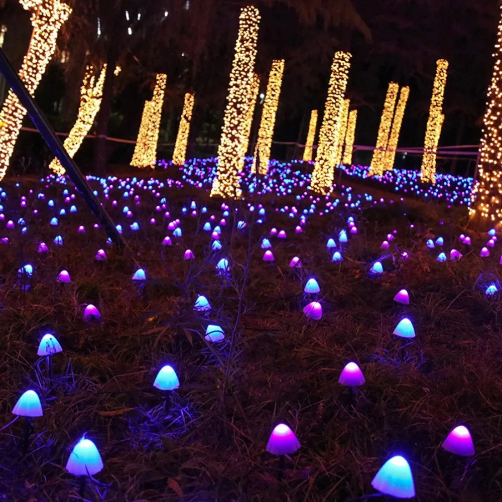 Mushroom Solar Pathway Lights – Waterproof LED Garden Stake Lamps