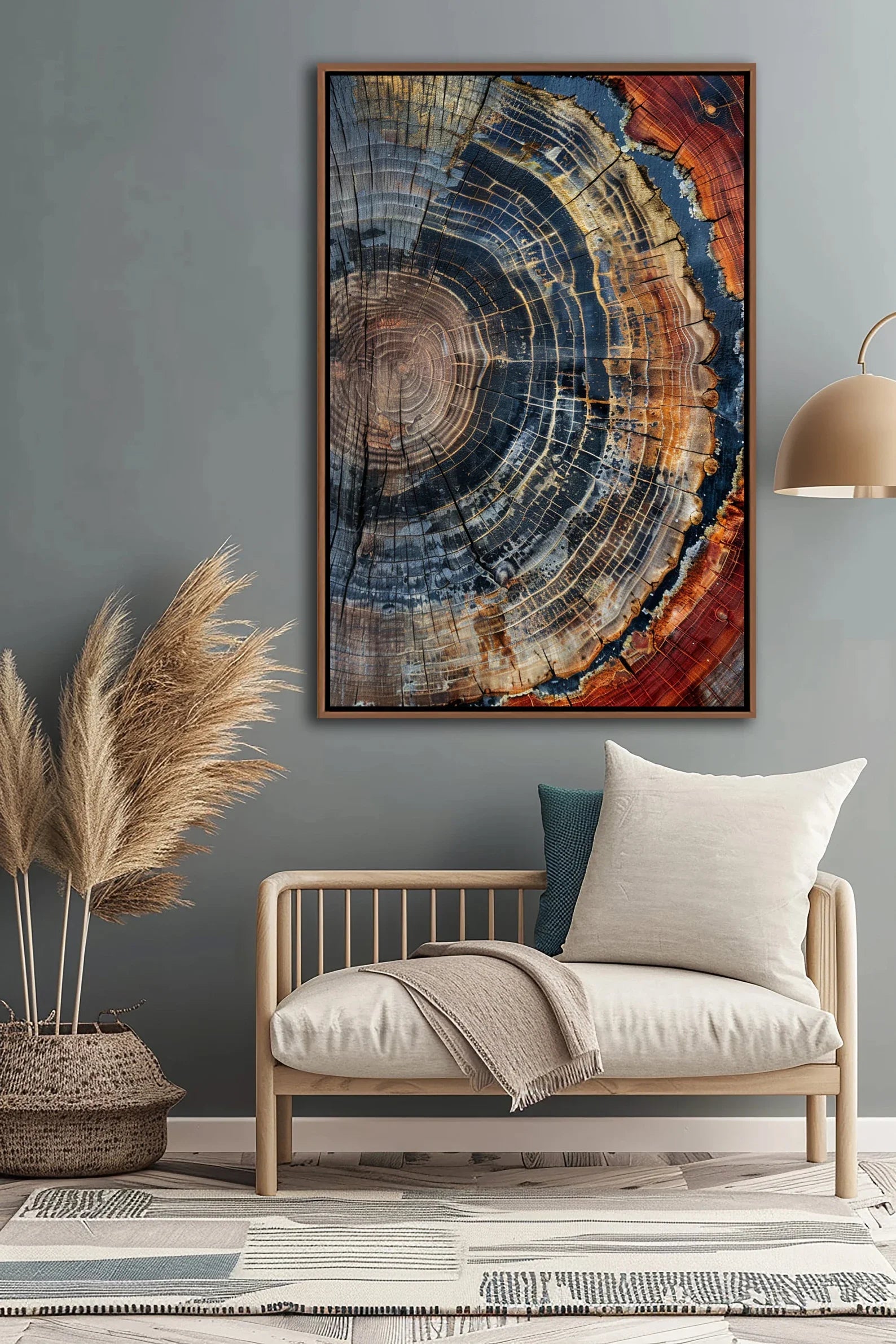 Abstract Tree Ring Canvas Wall Art | Modern Minimalist Decor Canvas Wall Art Peaceful Pleasures Health and Wellness