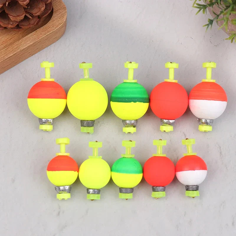 5-Pack Snap-On Fishing Bobber Floats – Weighted EVA Foam