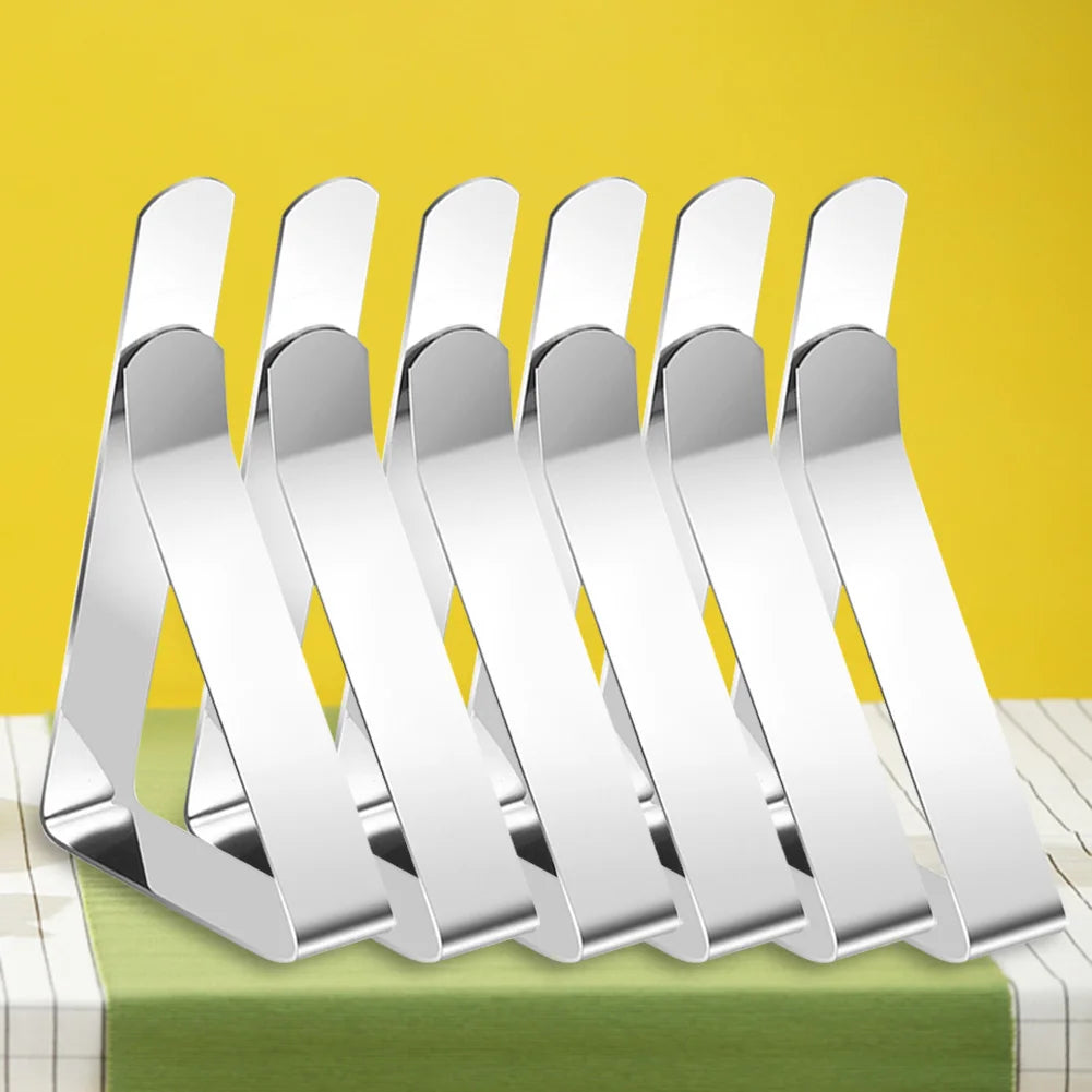 4/6/8Pcs Table Cloth Clips Stainless Steel Table Cloth Holding Clip Fits Up To 1.7” Thick Tables Windproof for Party Picnic BBQ Peaceful Pleasures Health and Wellness