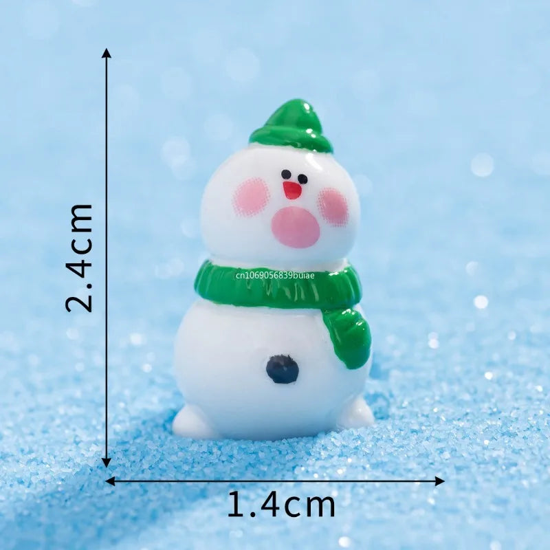 1PCS Mini Christmas Snowman Figurine Cartoon Snow Rabbit Micro Landscape Ornament Fairy Garden Home Decoration Accessories Peaceful Pleasures Health and Wellness