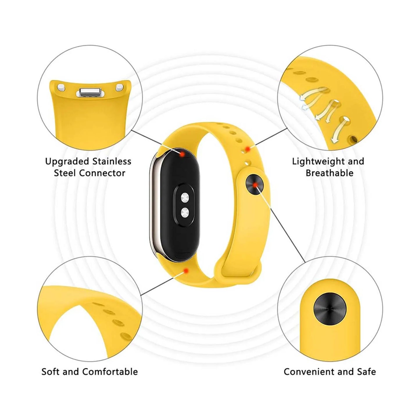 4-Pack Silicone Bands for Xiaomi Mi Band 8 – Mixed Colors