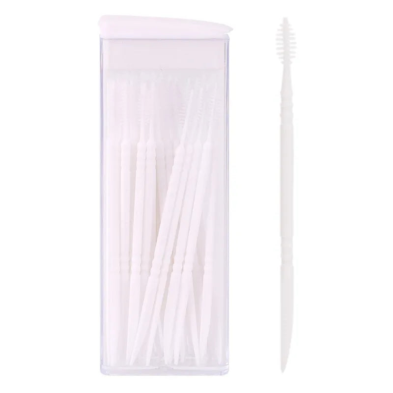 50-Pc Fish Bone Disposable Plastic Interdental Toothpicks Interdental Toothpick Peaceful Pleasures Health and Wellness WHITE