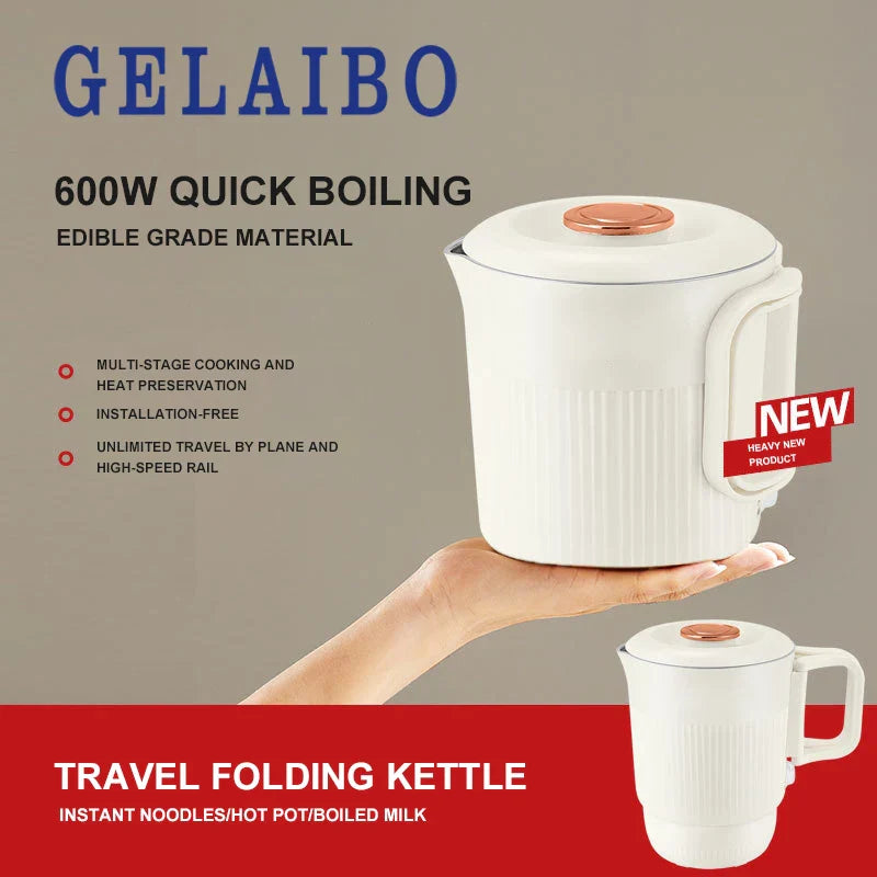 URGGU Folding Travel Electric Kettle | 304 Steel 0.8L 600W
