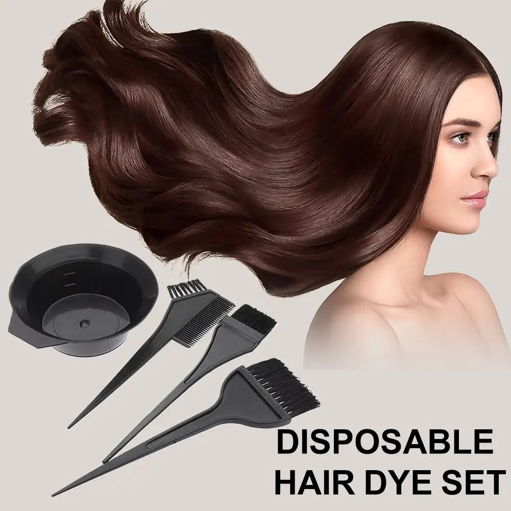 Eelhoe 4-Piece Hair Dye Brush Set – Home & Salon Hair Coloring Kit with Bowl, Brushes, Comb & Ear Covers Peaceful Pleasures Health and Wellness