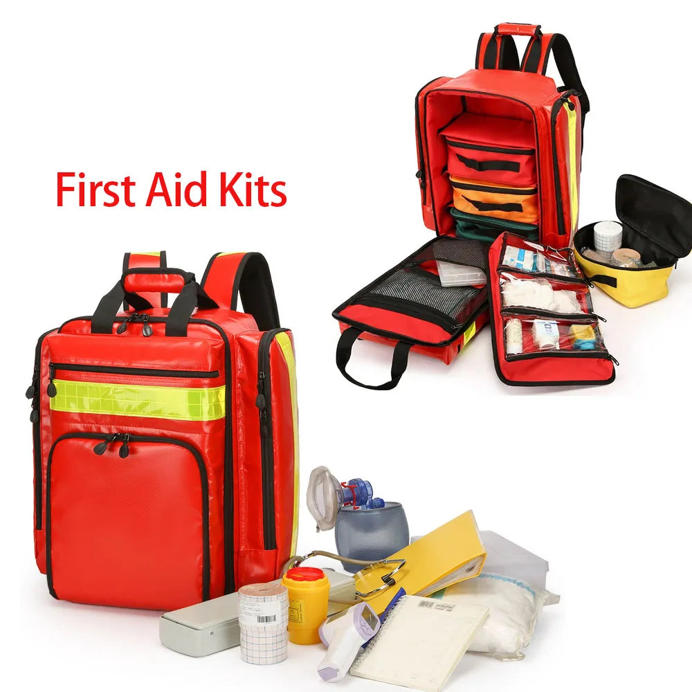 Large Capacity Waterproof and Sturdy Nylon PVC Emergency Backpack Medical Emergency Backpack Peaceful Pleasures Health and Wellness